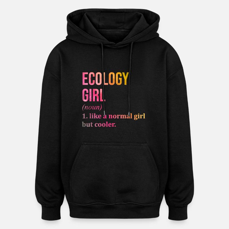 écologie - Sweat à capuche oversize unisexe - noir