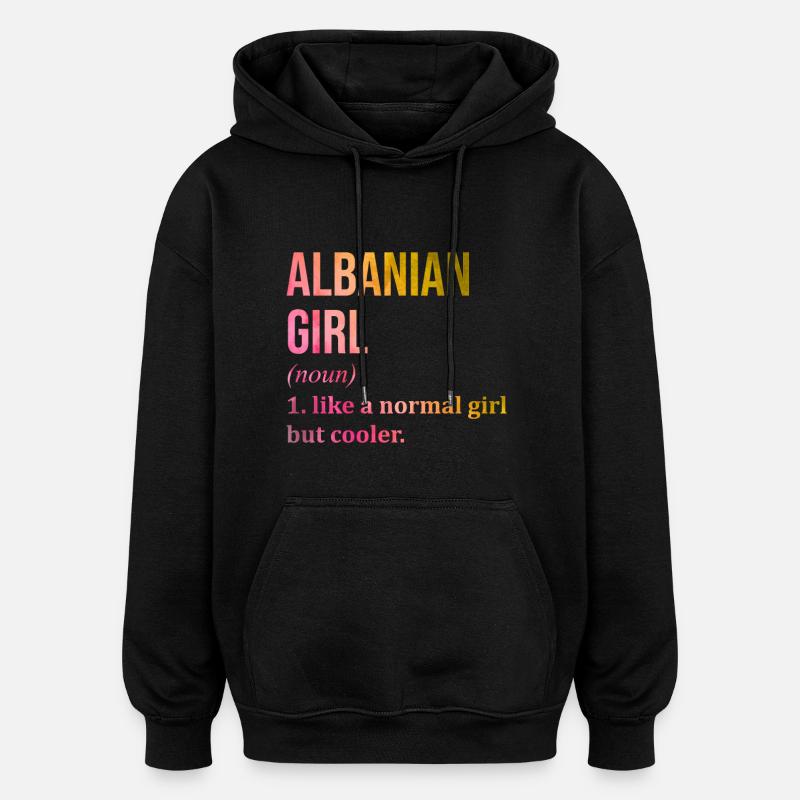 Albanie - Sweat à capuche oversize unisexe - noir