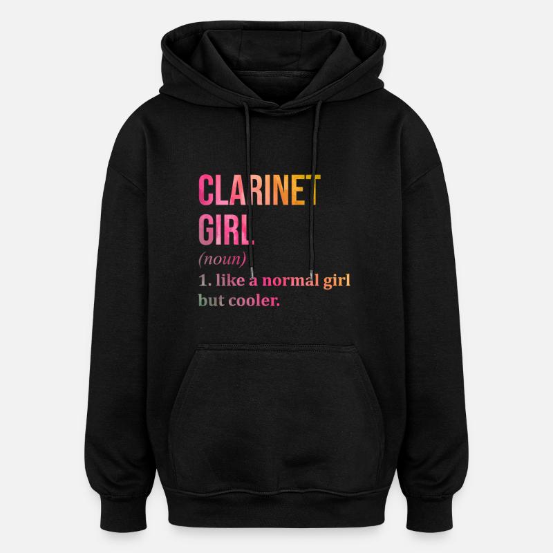 clarinette - Sweat à capuche oversize unisexe - noir