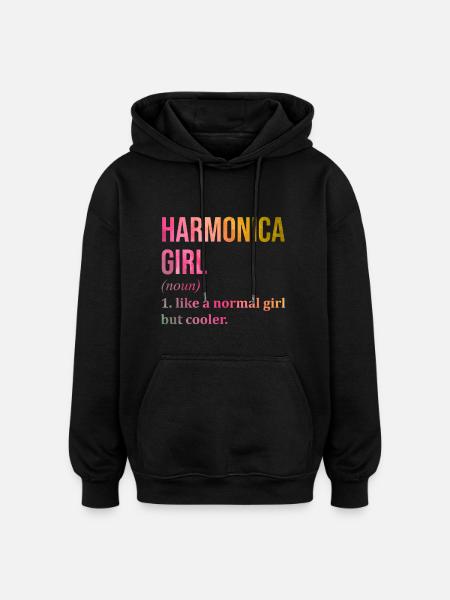 harmonica - Sweat à capuche oversize unisexe - noir