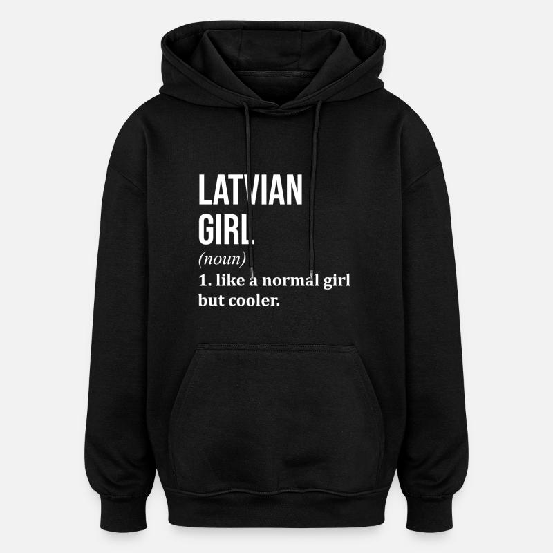 Lettonie - Sweat à capuche oversize unisexe - noir
