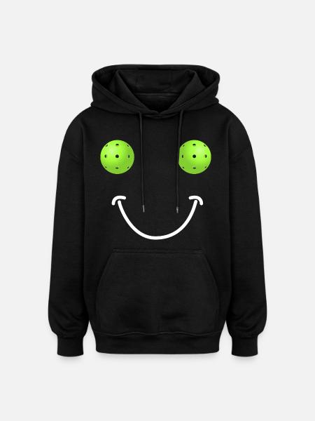 Pickleball Happy Face - Oversized Unisex Hoodie - black
