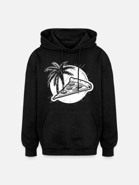 Graphique de pizza - Sweat à capuche oversize unisexe - noir