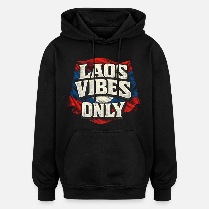 Laos Vibes Only Lao Root - Oversized Unisex Hoodie - black