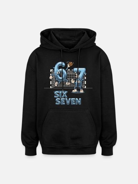 67 Six Seven Y3K Handball Gift - Oversized Unisex Hoodie - black