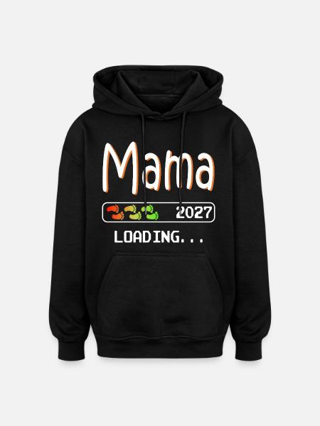 Mom 2027 loading expectant mother pregnancy - Oversized Unisex Hoodie - black