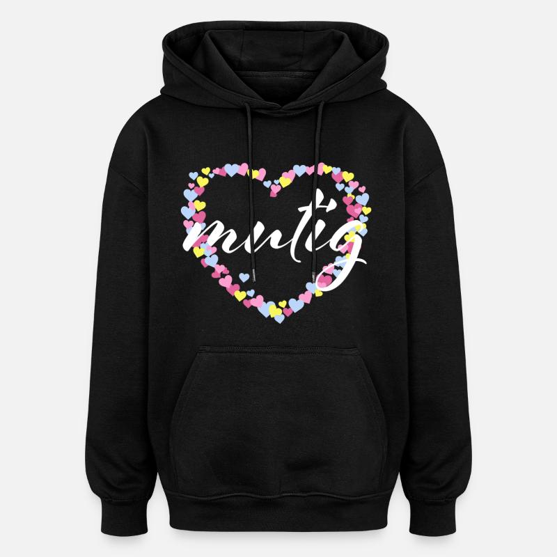Courageous Courage Encourage - Cœur Pastel - Sweat à capuche oversize unisexe - noir