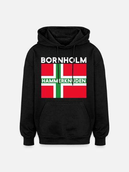 Bornholm Hammerknuden - Oversized Unisex Hoodie - Schwarz