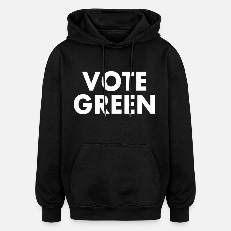 Vote green - Sweat à capuche oversize unisexe - noir