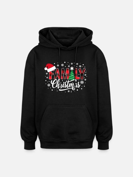 Noël en famille - Sweat à capuche oversize unisexe - noir