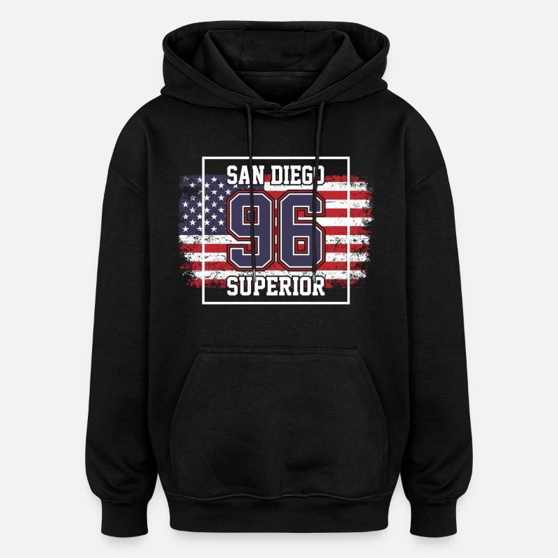 San Diego - Oversized Unisex Hoodie - black