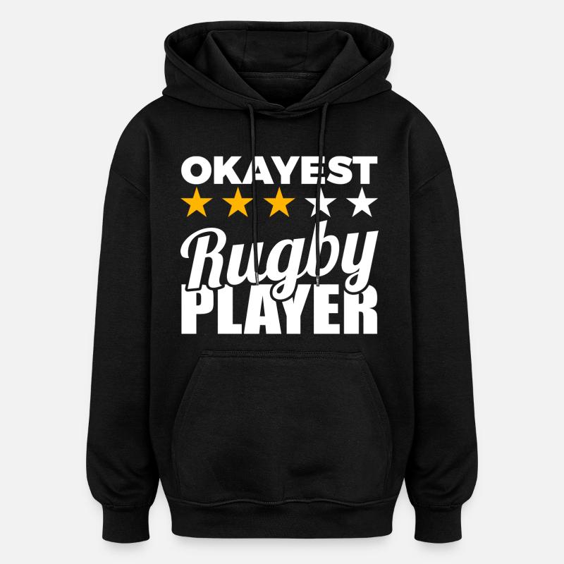 Drôle de joueur de rugby - Sweat à capuche oversize unisexe - noir