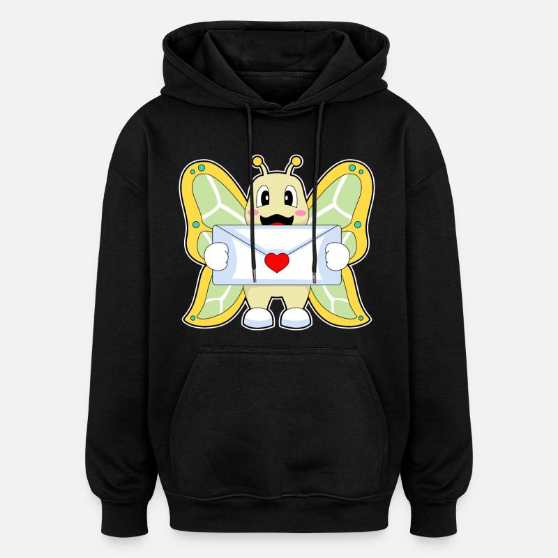 Schmetterling Brief - Oversized Unisex Hoodie - Schwarz
