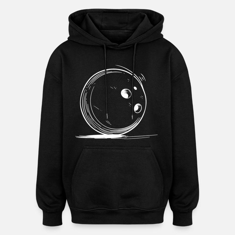 Dessin de bowling - Sweat à capuche oversize unisexe - noir