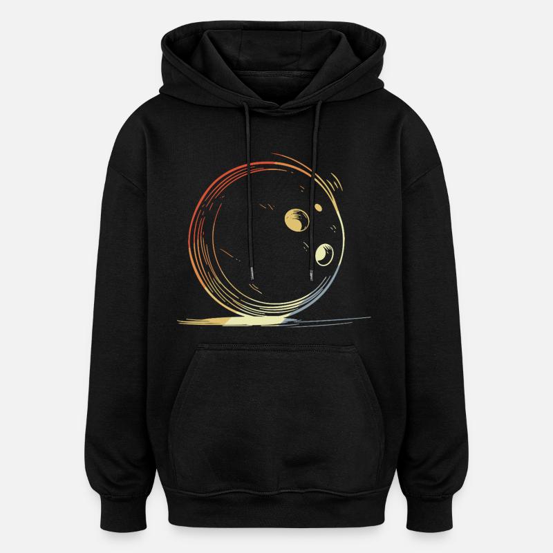 Look rétro bowling - Sweat à capuche oversize unisexe - noir