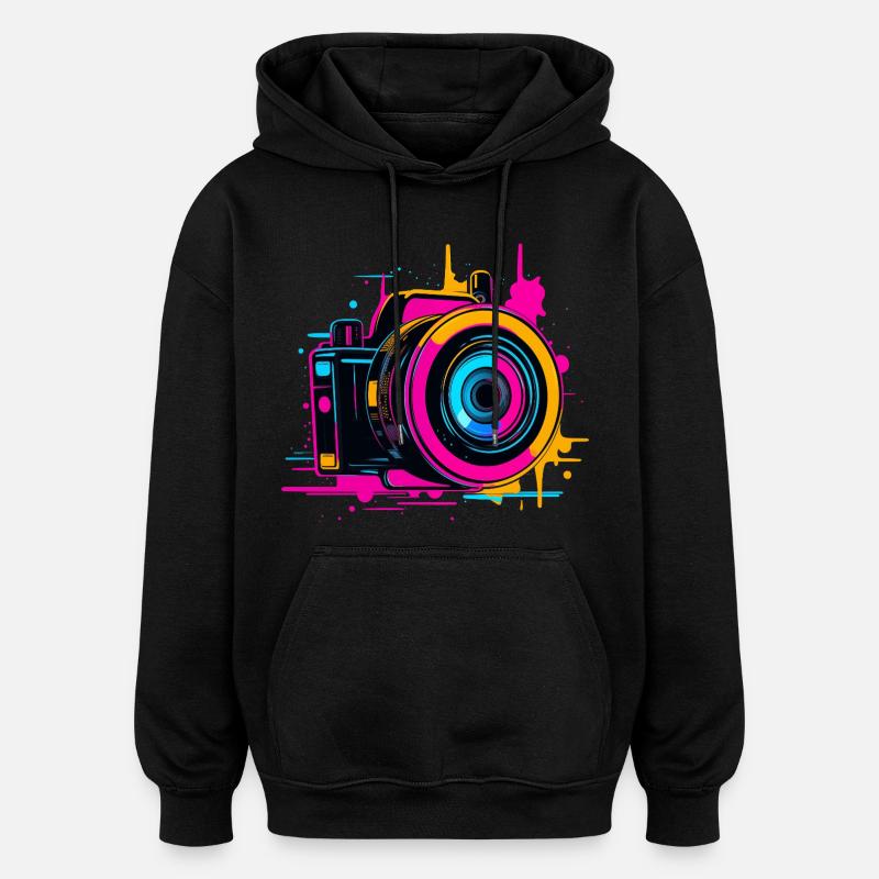 Kamera Steamwave - Oversized Unisex Hoodie - Schwarz