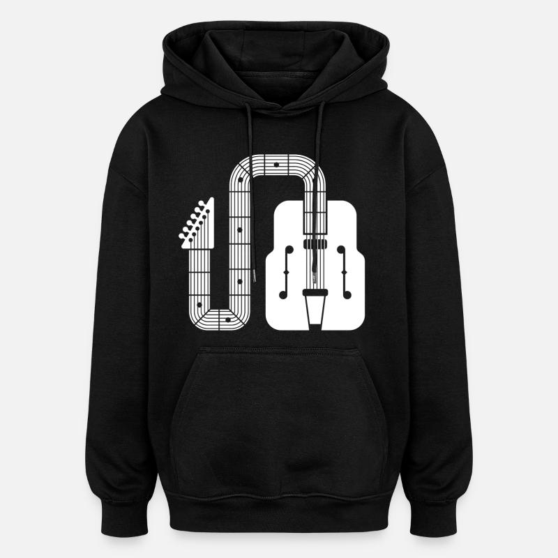 Abstract Shape Retro-Gitarre - Oversized Unisex Hoodie - Schwarz