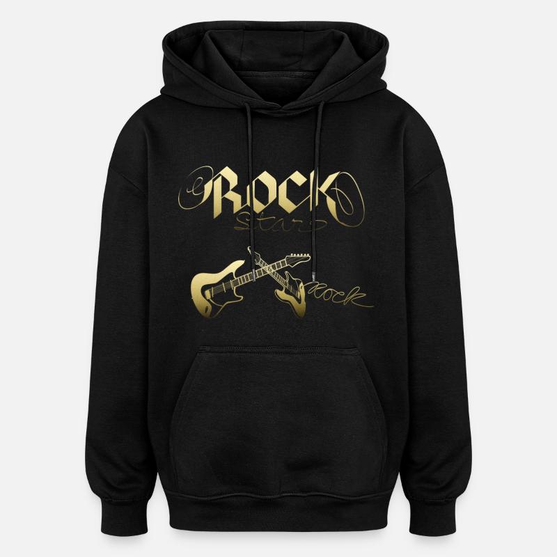 Rock star - Sweat à capuche oversize unisexe - noir
