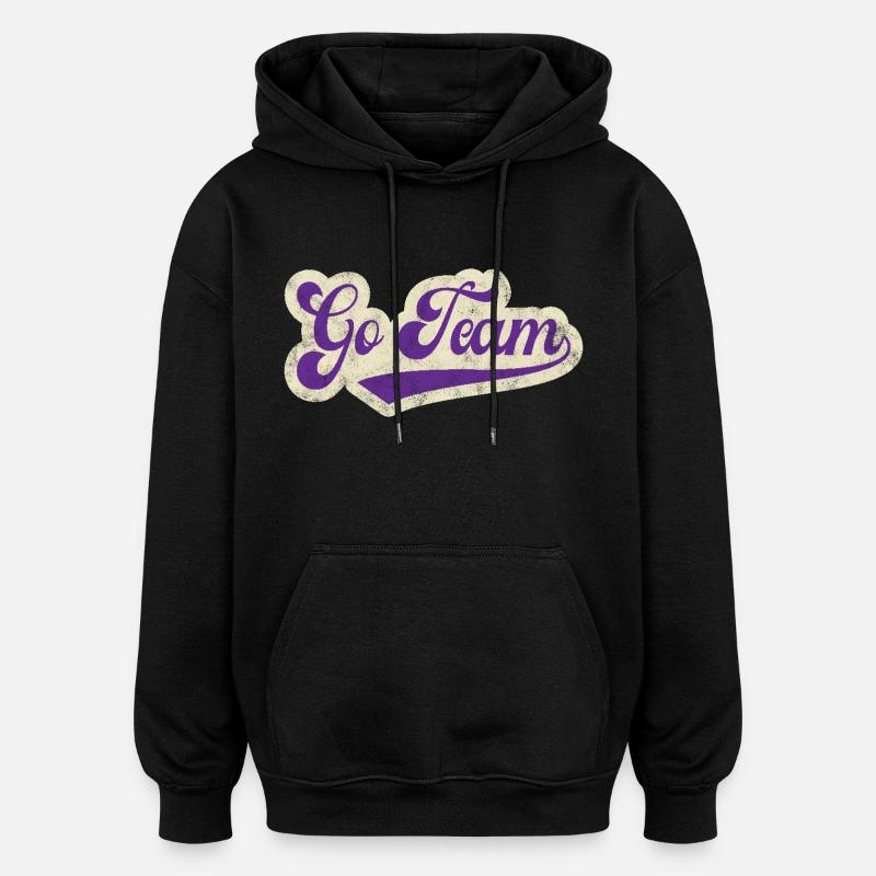 Aller à l’équipe - Sweat à capuche oversize unisexe - noir
