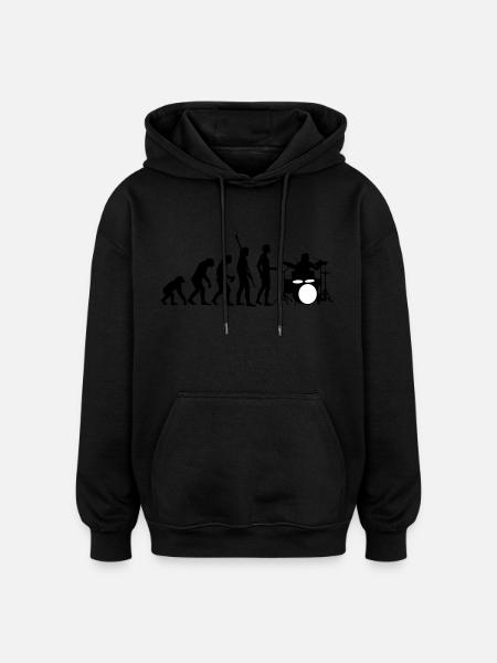 evolution_drummer_b_2c - Sweat à capuche oversize unisexe - noir
