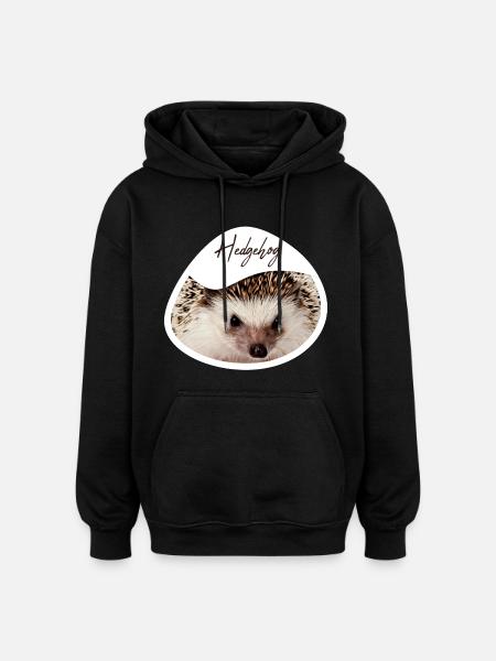 Hérisson - Sweat à capuche oversize unisexe - noir
