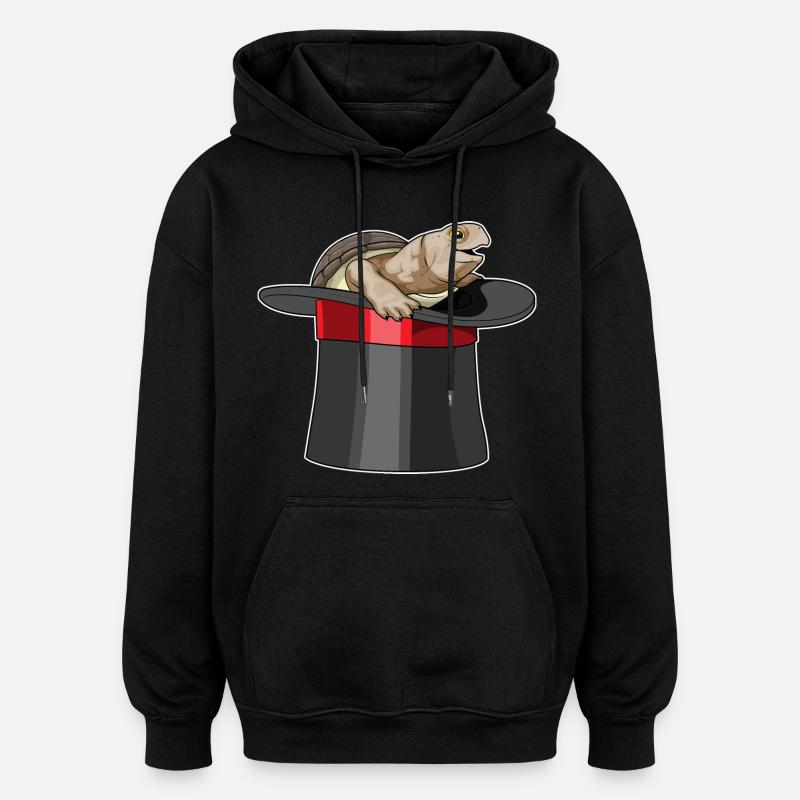 Turtle Wizard Cylinder - Oversized Unisex Hoodie - black