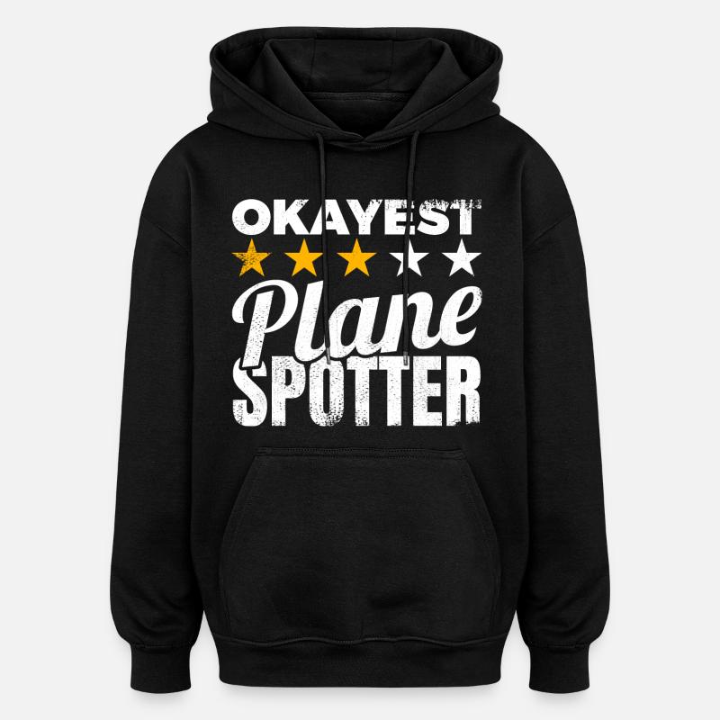 Planespotter moyen - Sweat à capuche oversize unisexe - noir