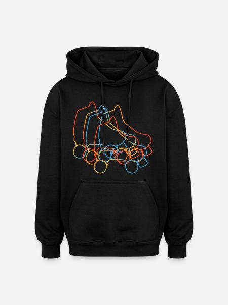 Retro Rollschuhe - Oversized Unisex Hoodie - Schwarz