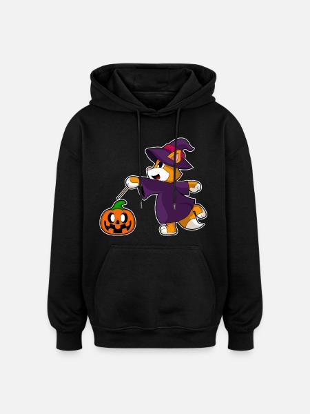 Cat Halloween Witch - Oversized Unisex Hoodie - black
