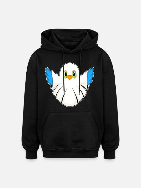 Bird Halloween Ghost - Oversized Unisex Hoodie - black