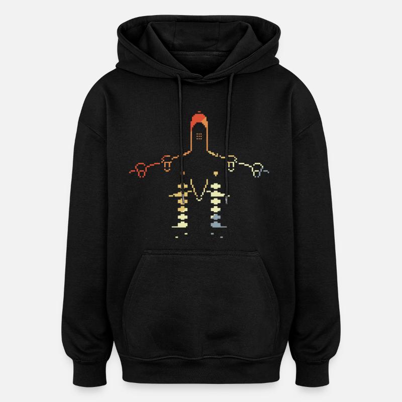 Flugzeug Pixelgrafik - Oversized Unisex Hoodie - Schwarz