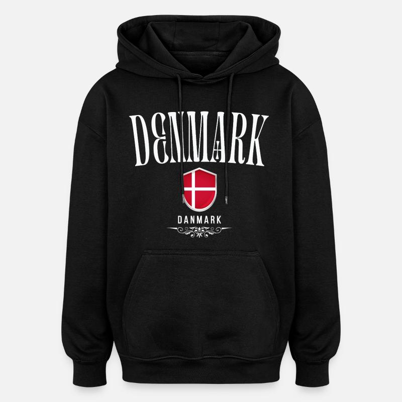 Patriote danois, fierté danoise - Sweat à capuche oversize unisexe - noir