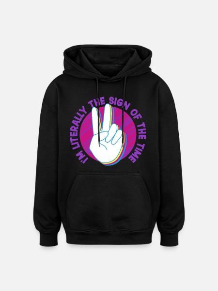 ASL Dolmetscher Gebärdensprache - Oversized Unisex Hoodie - Schwarz