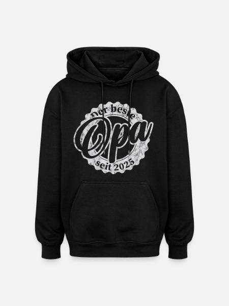Der Beste Opa seit 2025 - Oversized Unisex Hoodie - Schwarz
