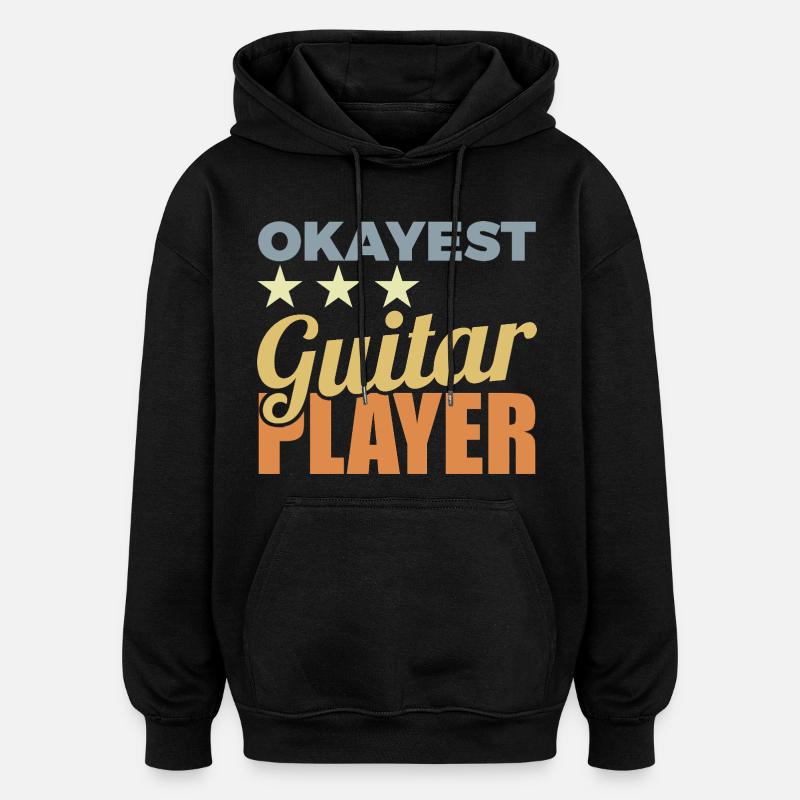 Guitariste moyen - Sweat à capuche oversize unisexe - noir
