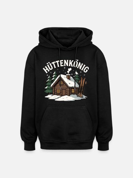 Hut King - Oversized Unisex Hoodie - black