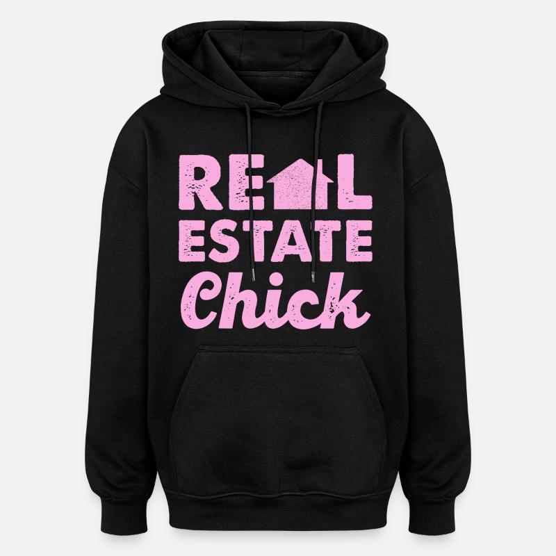 Real Estate Chic - Oversized Unisex Hoodie - black