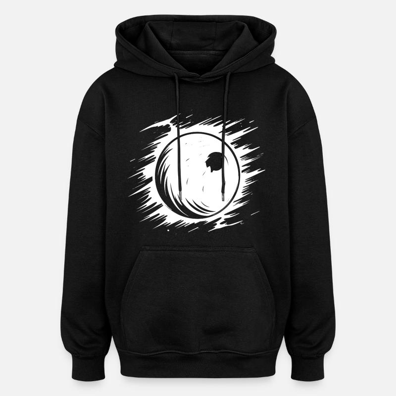 Bowlingkugel Zeichnung - Oversized Unisex Hoodie - Schwarz