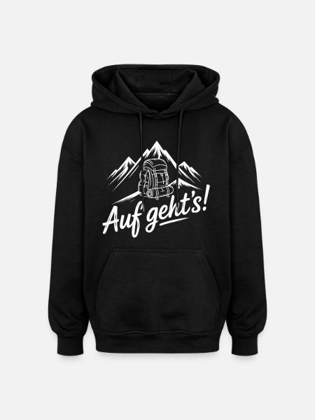 Let's go! Mountain Adventure - Oversized Unisex Hoodie - black