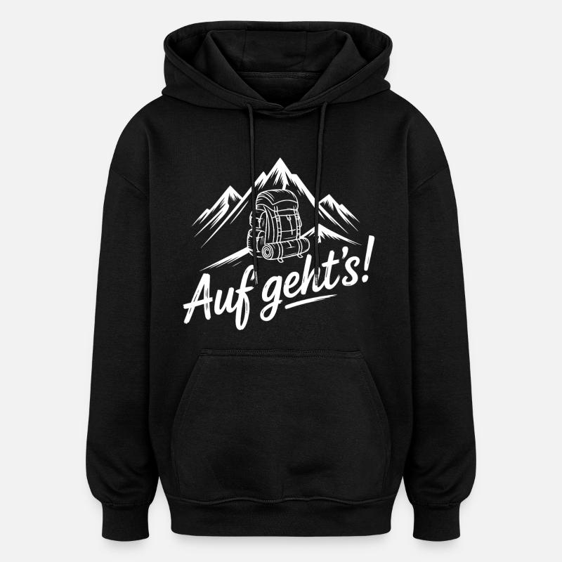 Let's go! Mountain Adventure - Oversized Unisex Hoodie - black
