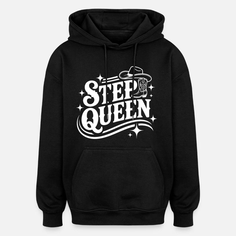 Step Queen Western Line Dance - Oversized Unisex Hoodie - black