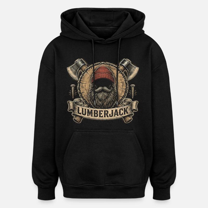 Lumberjacks Tree Cutters Lumberjacks - Oversized Unisex Hoodie - black