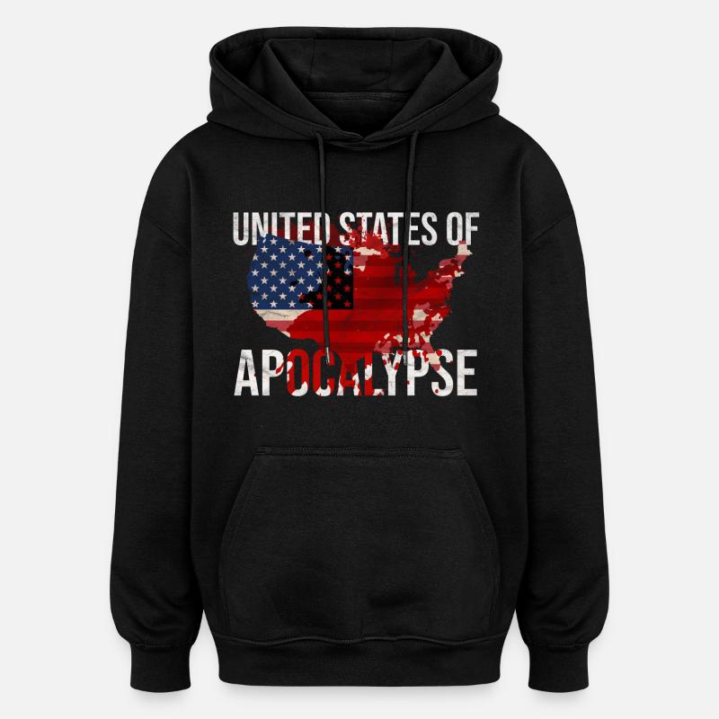 États-Unis d'Apocalypse - Sweat à capuche oversize unisexe - noir