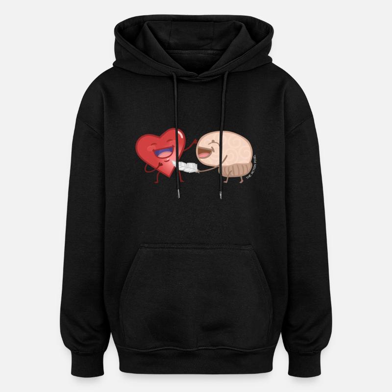 Cœur et l' - Sweat à capuche oversize unisexe - noir