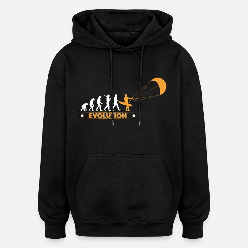 Kitesurfing - evolution - Oversized Unisex Hoodie - black