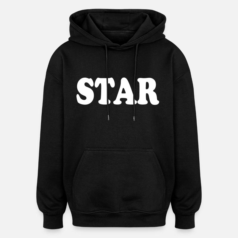 Star - Sweat à capuche oversize unisexe - noir