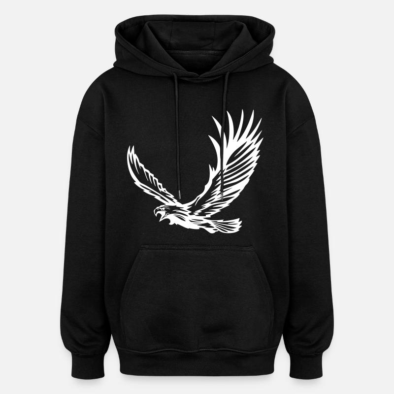 Aigle en vol - Design - Sweat à capuche oversize unisexe - noir