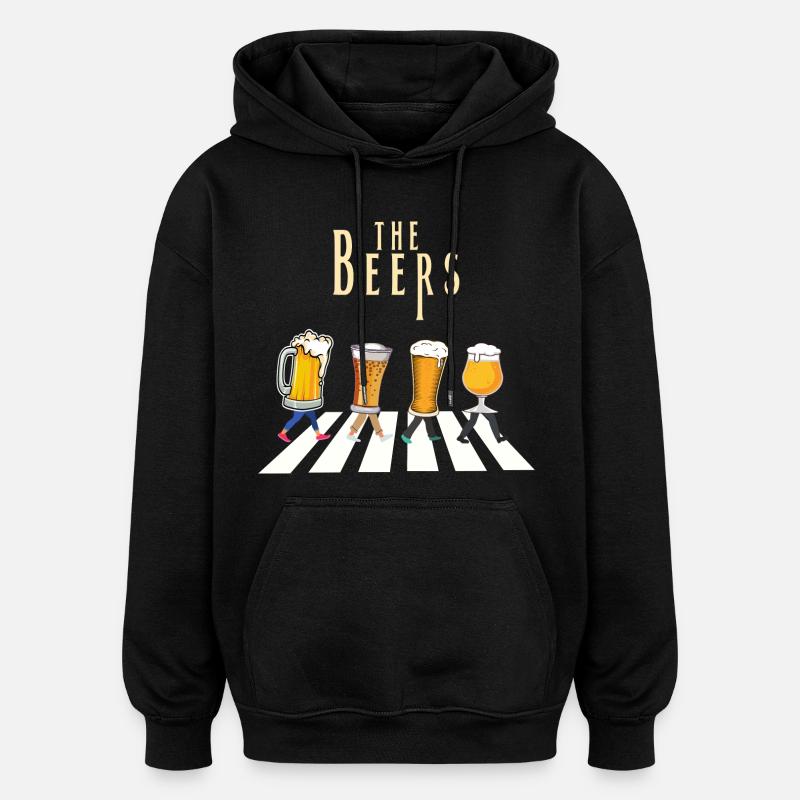 Custom beer bar pattern design - Oversized Unisex Hoodie - black