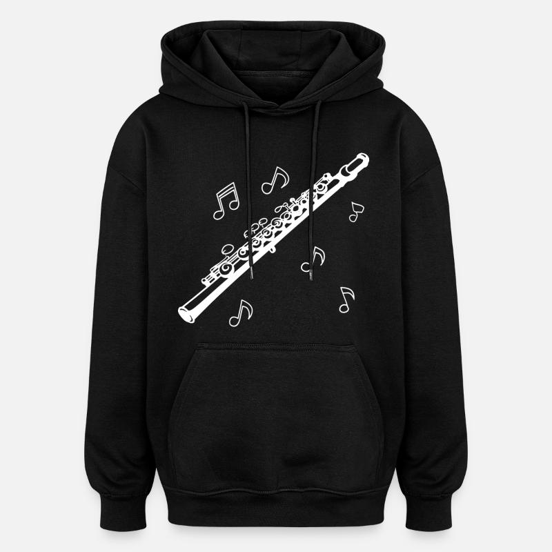 Flöte - Oversized Unisex Hoodie - Schwarz