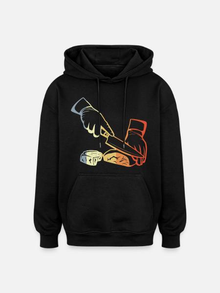 Boucher rétro - Sweat à capuche oversize unisexe - noir